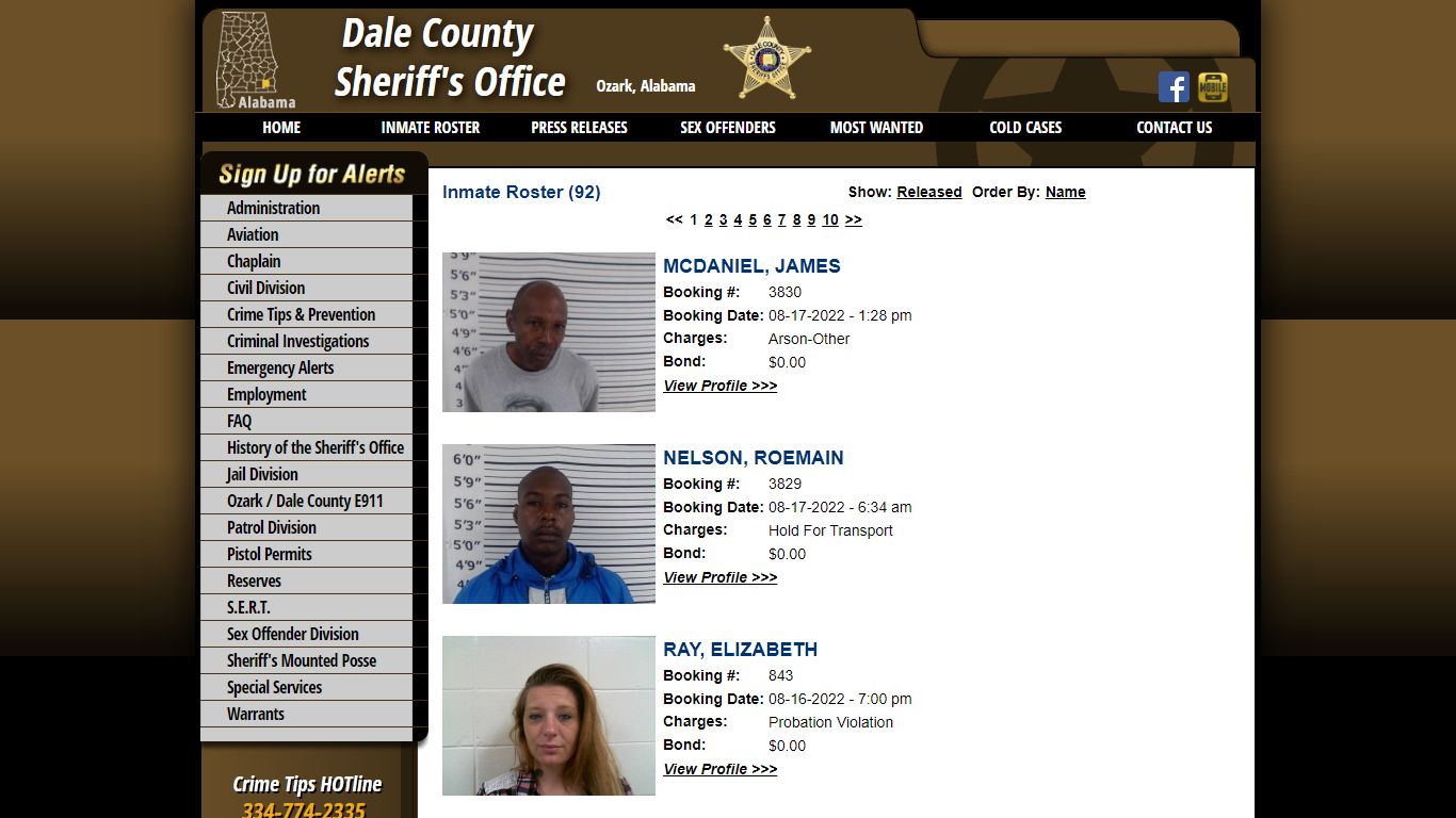 Inmate Roster - Current Inmates Booking Date Descending - Dale County ...