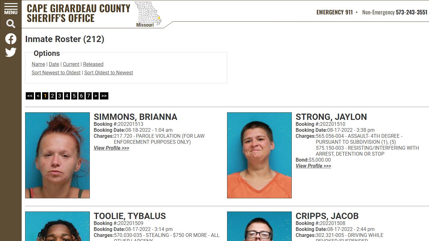 Inmate Roster - Cape Girardeau County MO Sheriff's Office